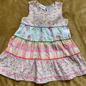 SUPER SWEET PINK FLORAL/PLAID TIERED DRESS!